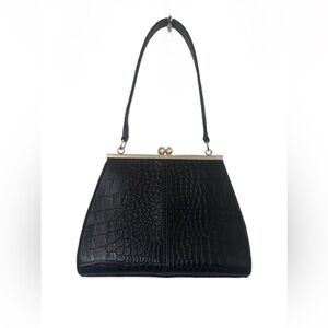 Retro Black Bag - KISSLOCK CLASP